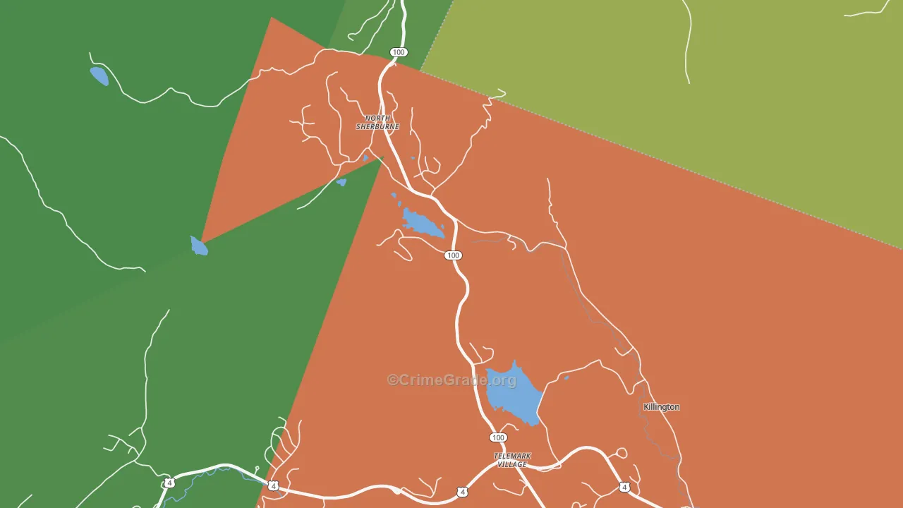 North Sherburne, VT Map of Assault Rates