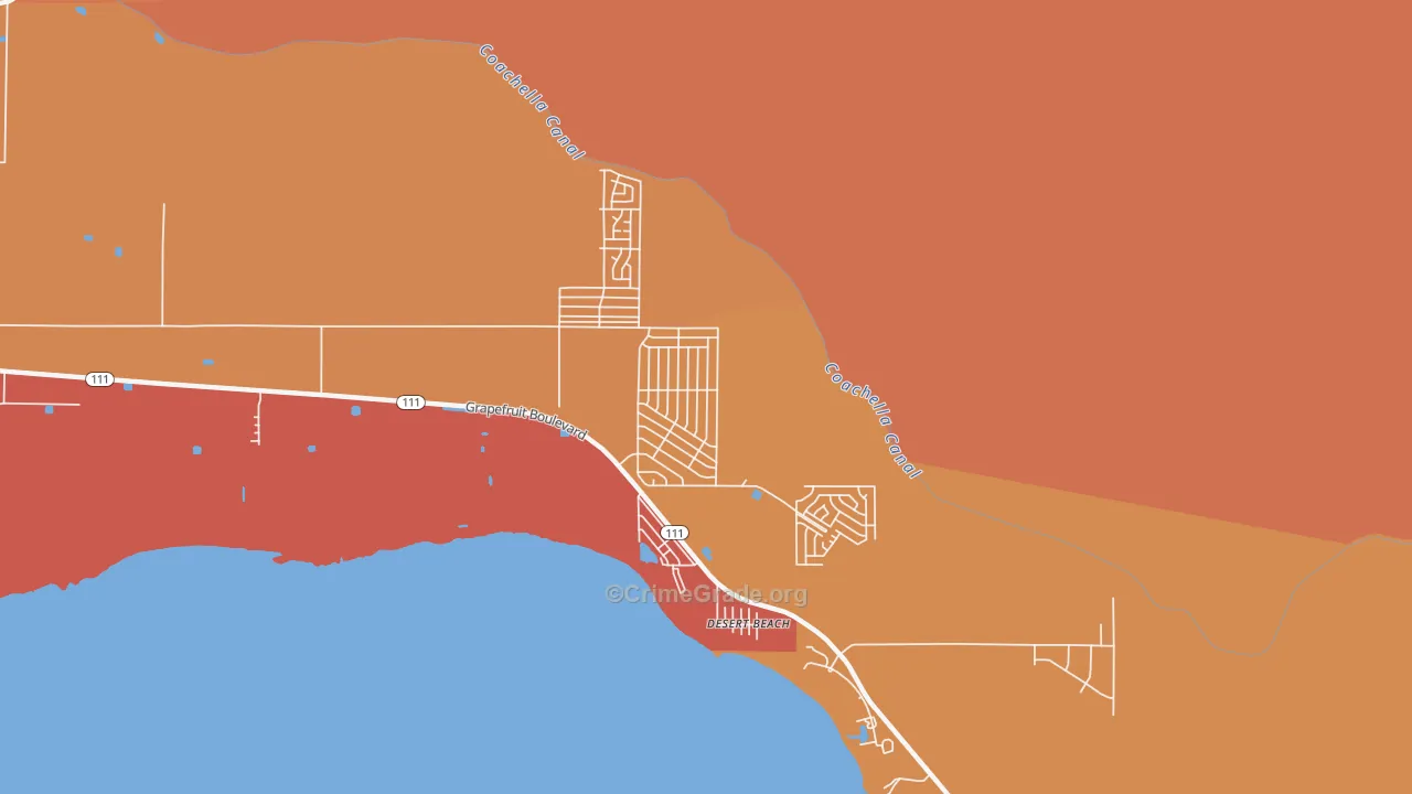 North Shore, CA Map of Assault Rates