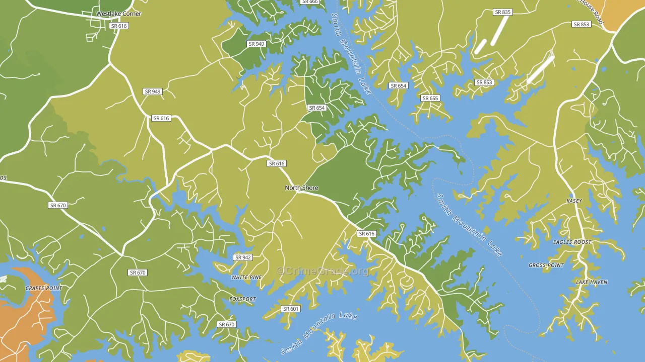 North Shore, VA Map of Assault Rates