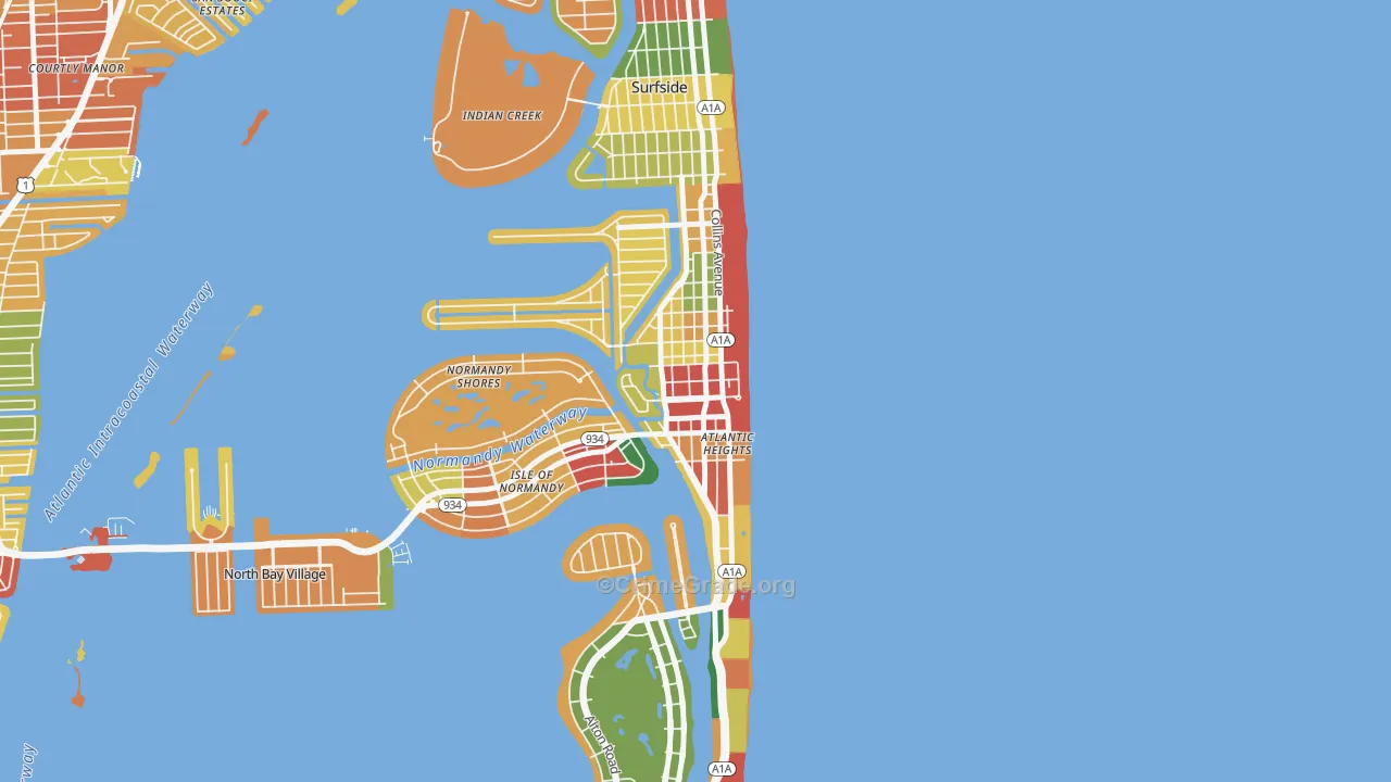 North Shores, North Bay Village, FL Map of Assault Rates