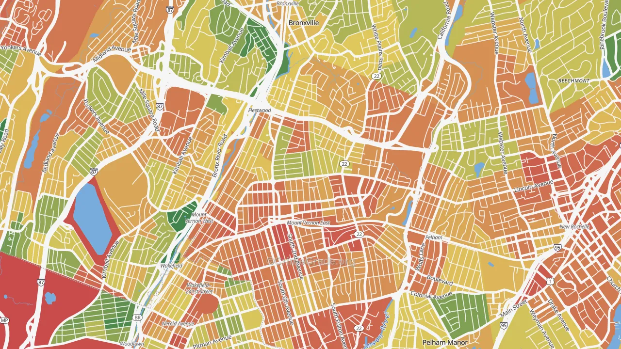 North Side, Mount Vernon, NY Map of Assault Rates