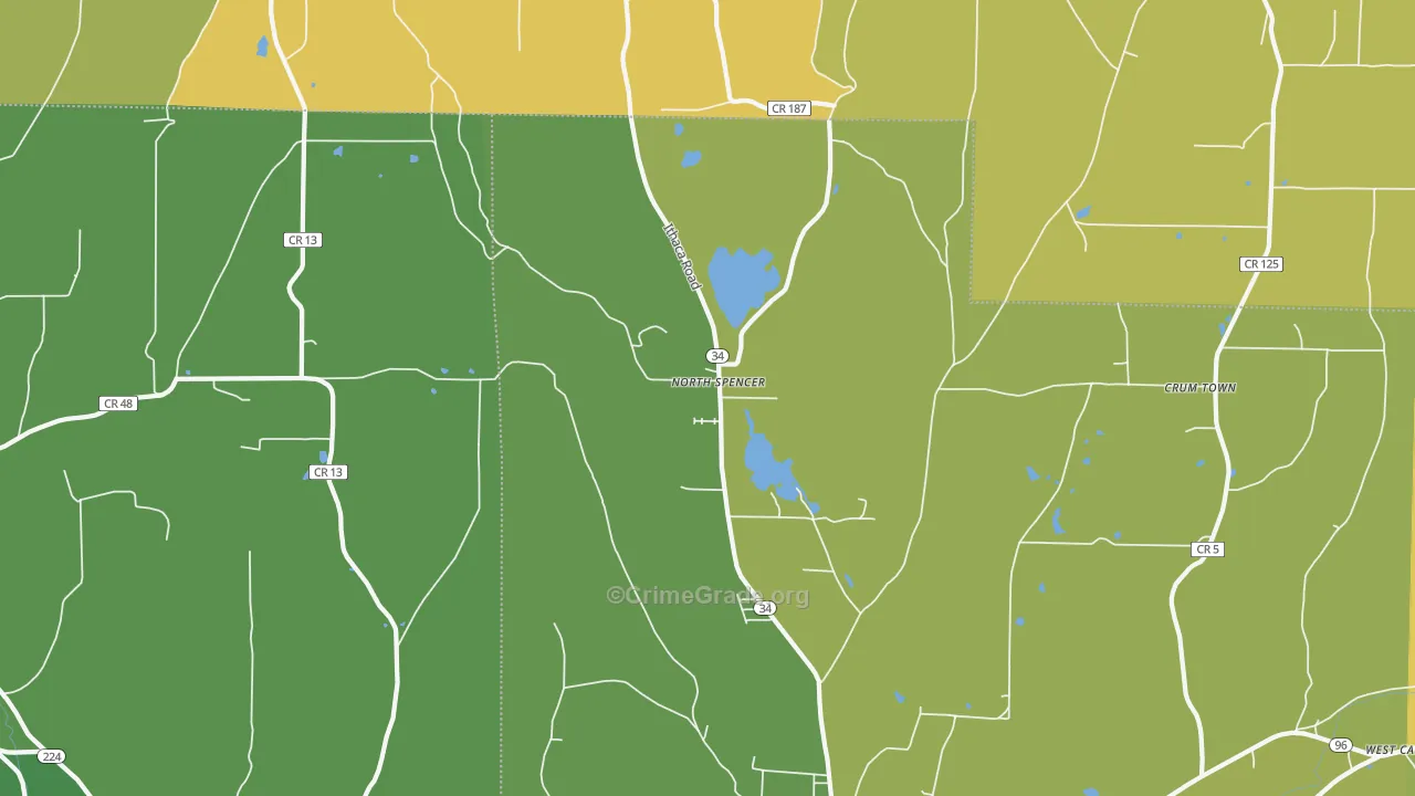 North Spencer, NY Map of Assault Rates