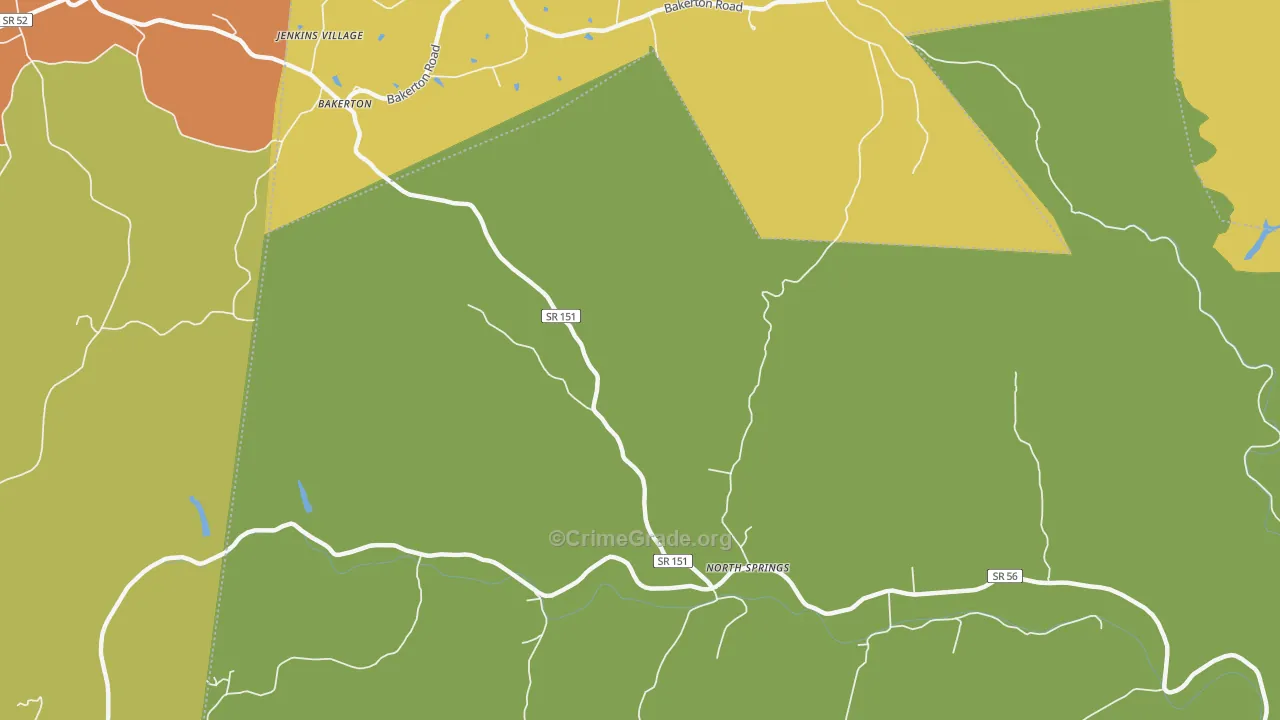 North Springs, TN Map of Assault Rates