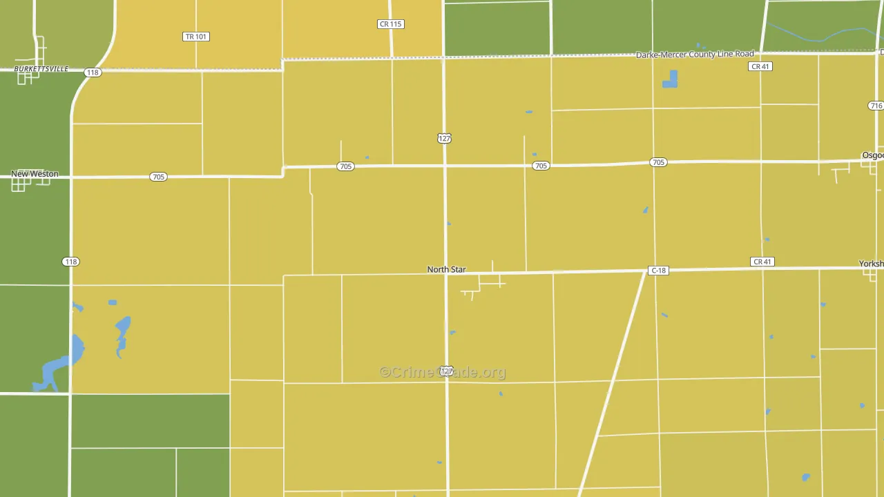 North Star, OH Map of Assault Rates
