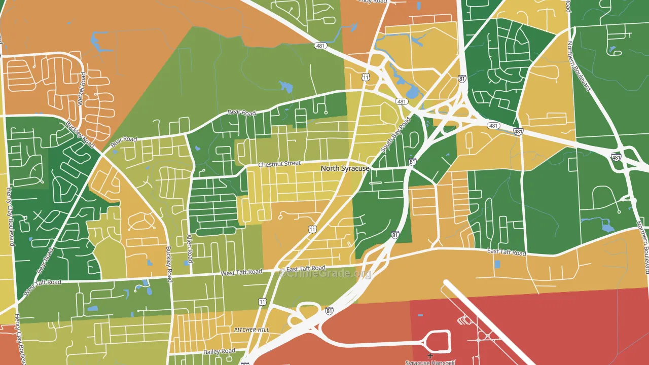 North Syracuse, NY Map of Assault Rates