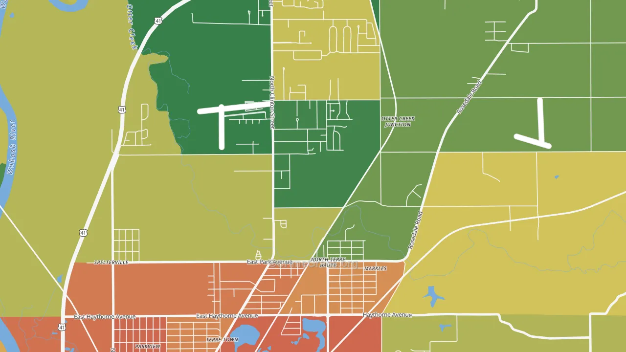 North Terre Haute, IN Map of Assault Rates