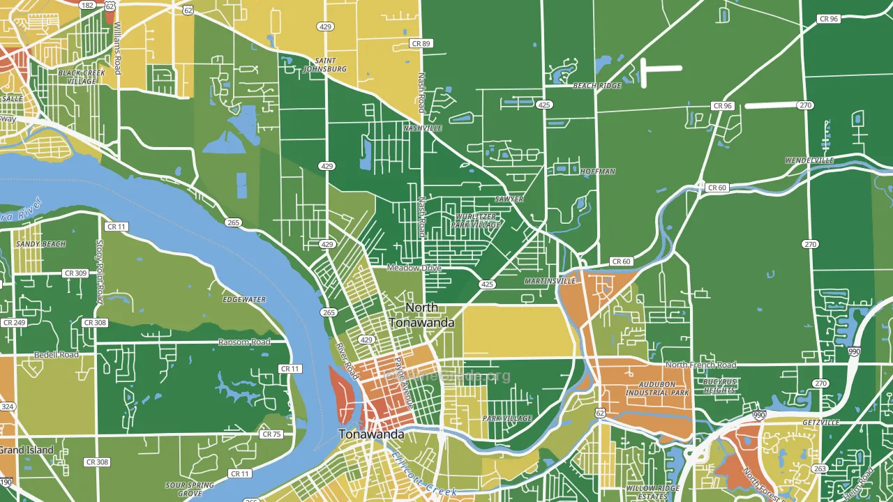North Tonawanda, NY Map of Assault Rates