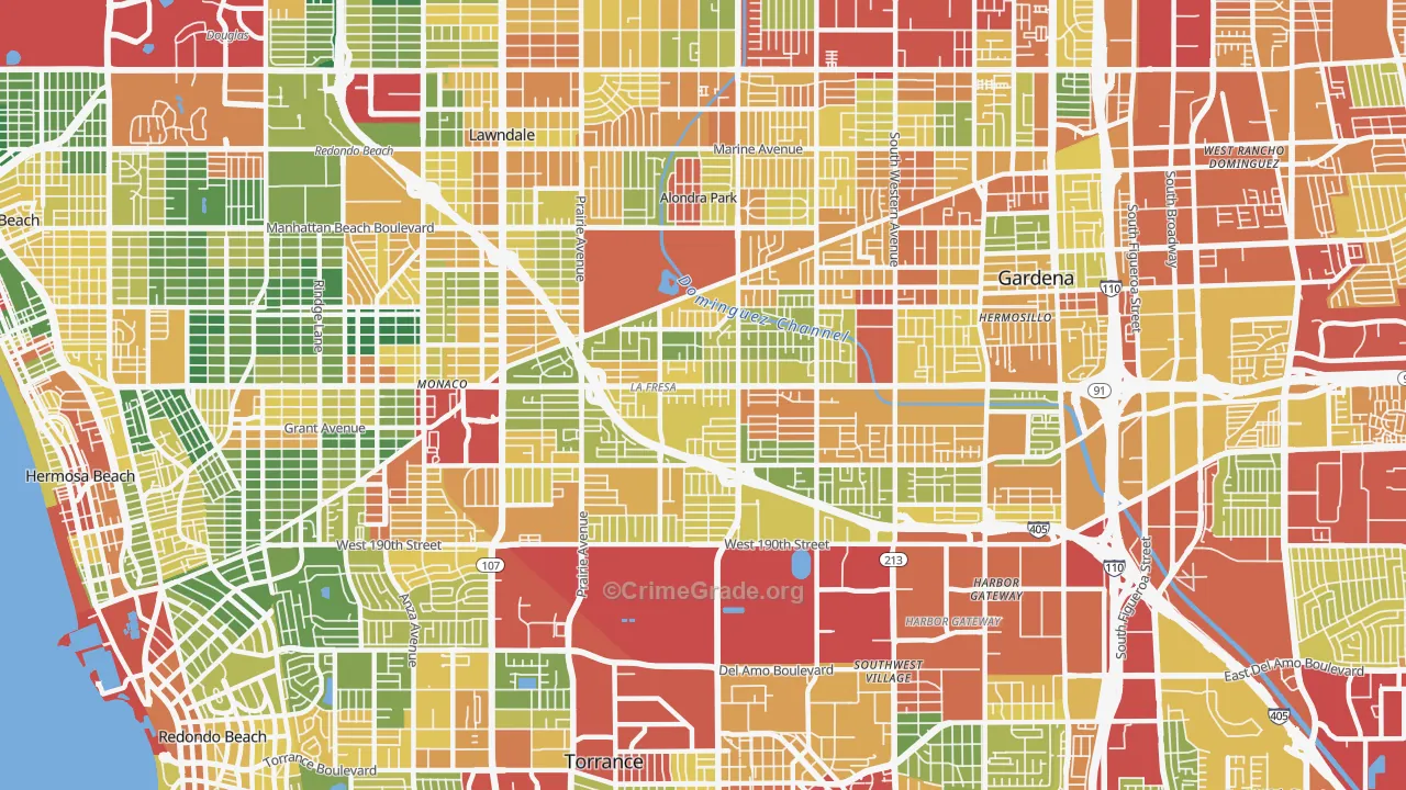 North Torrance, Torrance, CA Map of Assault Rates