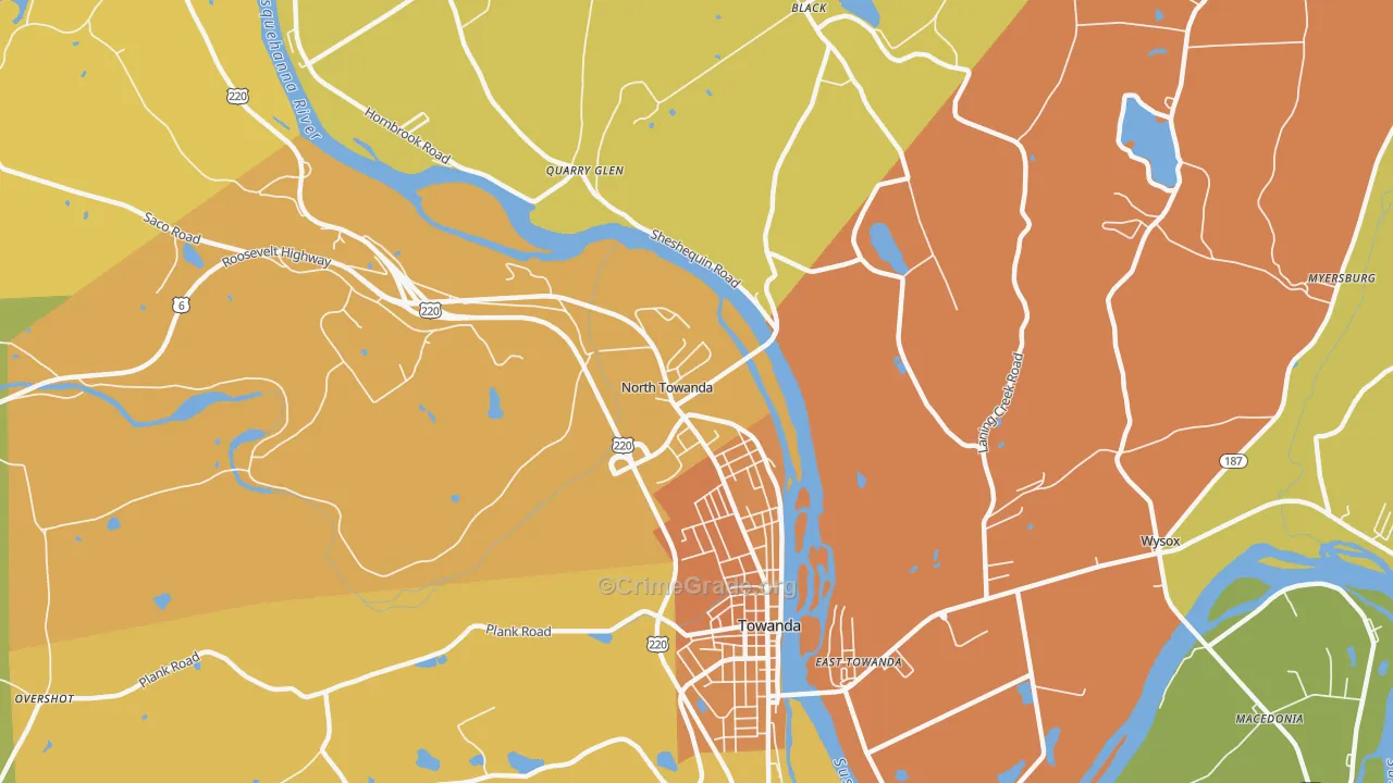 North Towanda, PA Map of Assault Rates