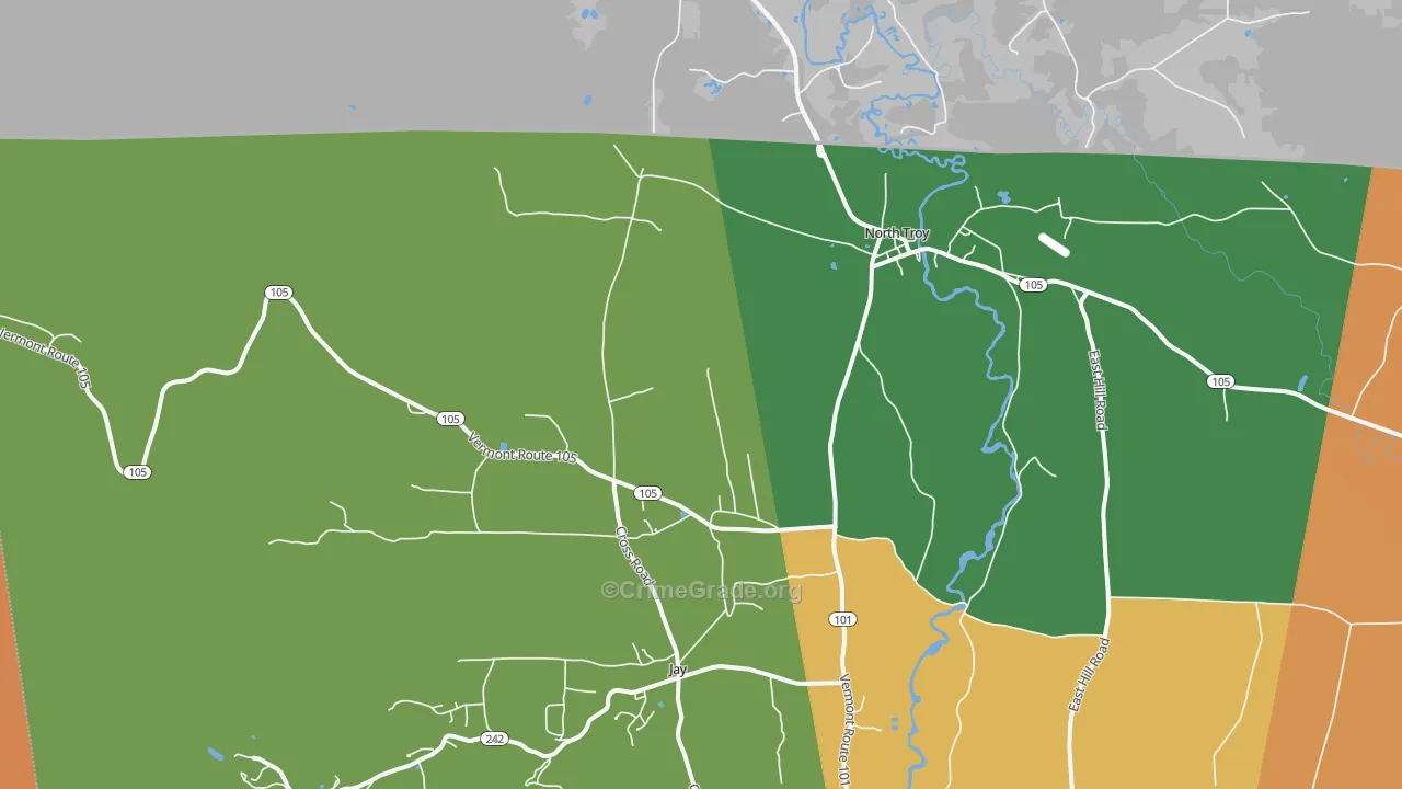 North Troy, VT Map of Assault Rates
