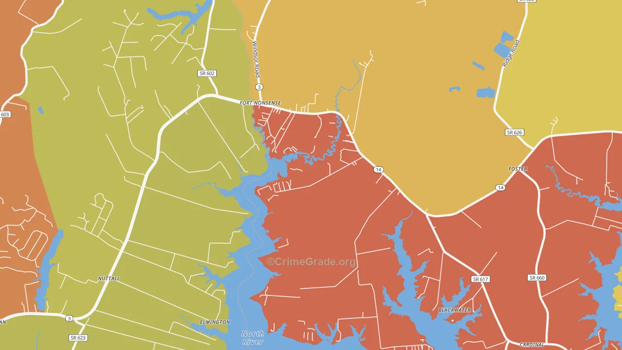 North, VA Map of Assault Rates