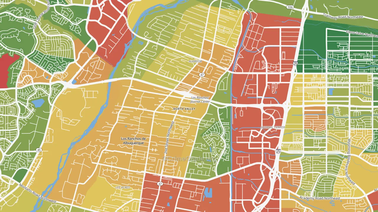 North Valley, NM Map of Assault Rates