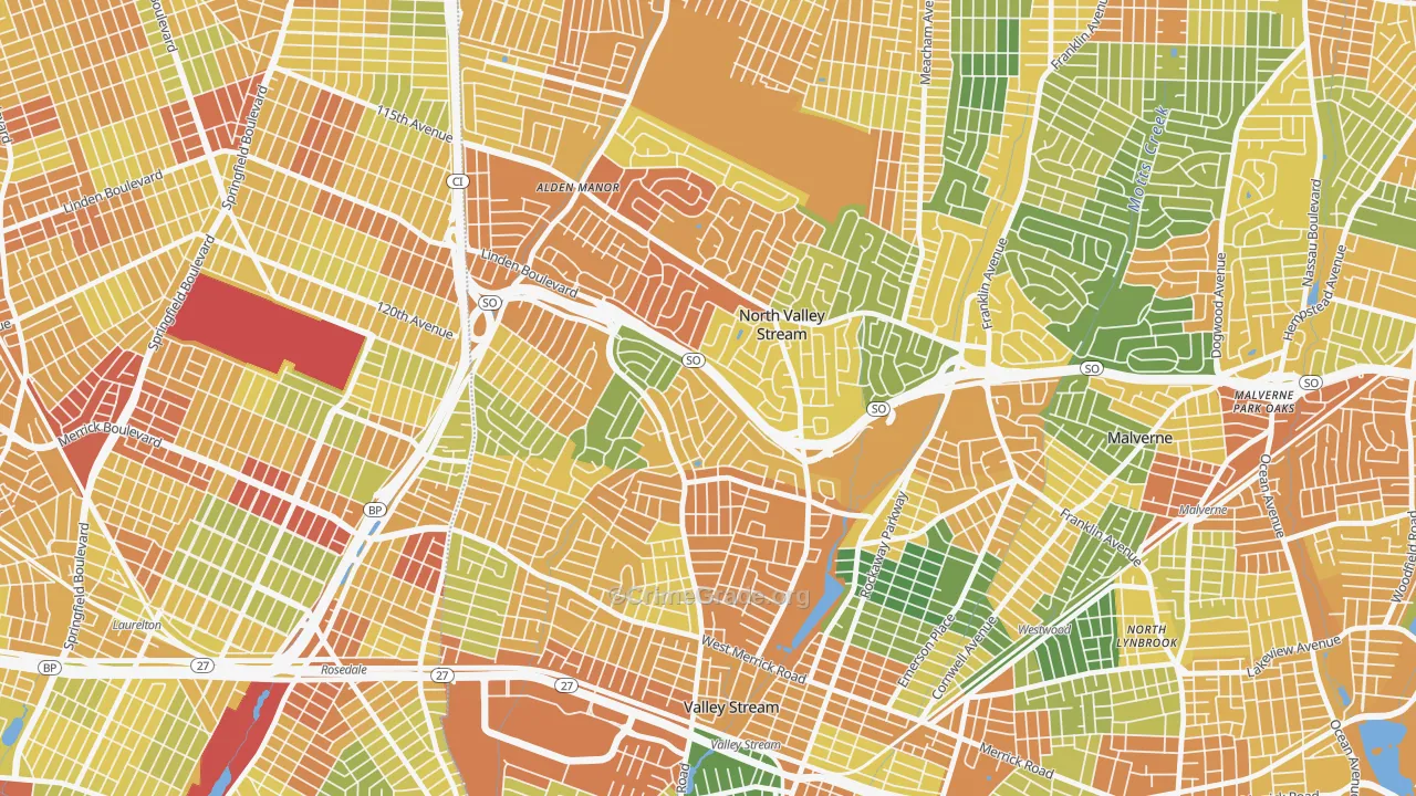North Valley Stream, NY Map of Assault Rates