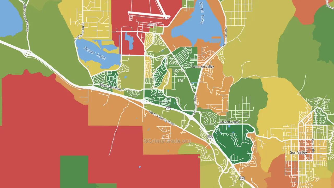 North Valleys, Reno, NV Map of Assault Rates