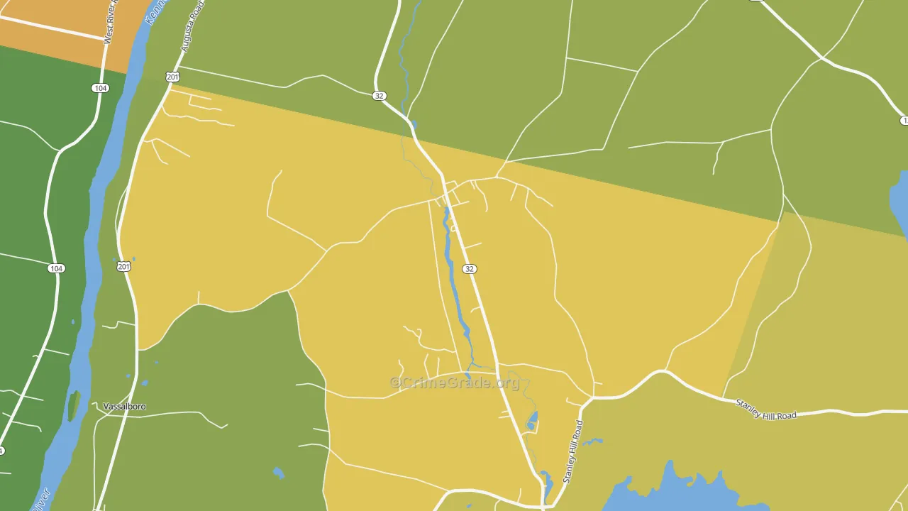 North Vassalboro, ME Map of Assault Rates