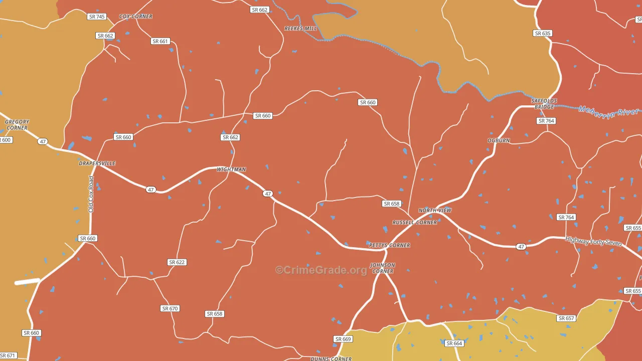 North View, VA Map of Assault Rates