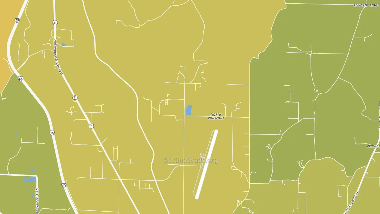 North Vinemont, AL Map of Assault Rates