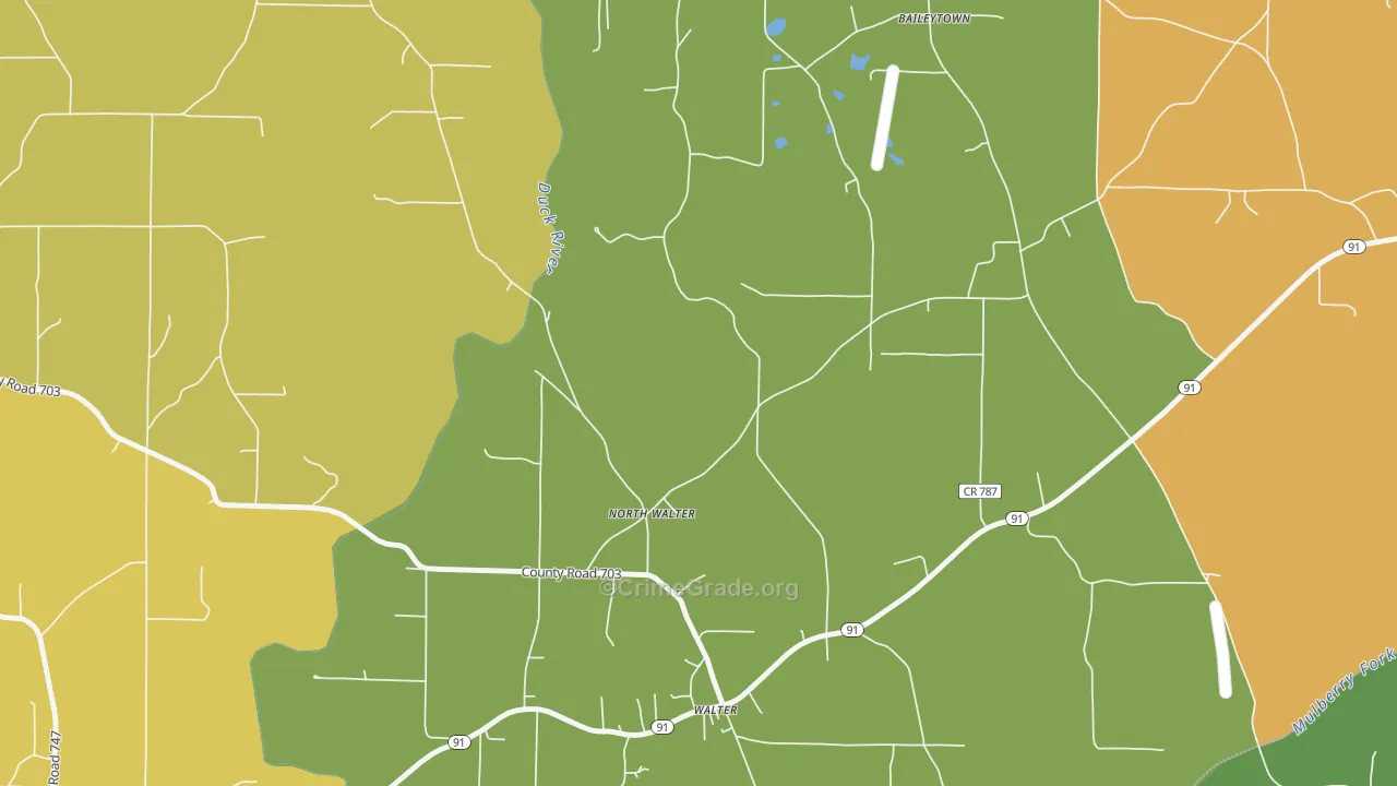 North Walter, AL Map of Assault Rates