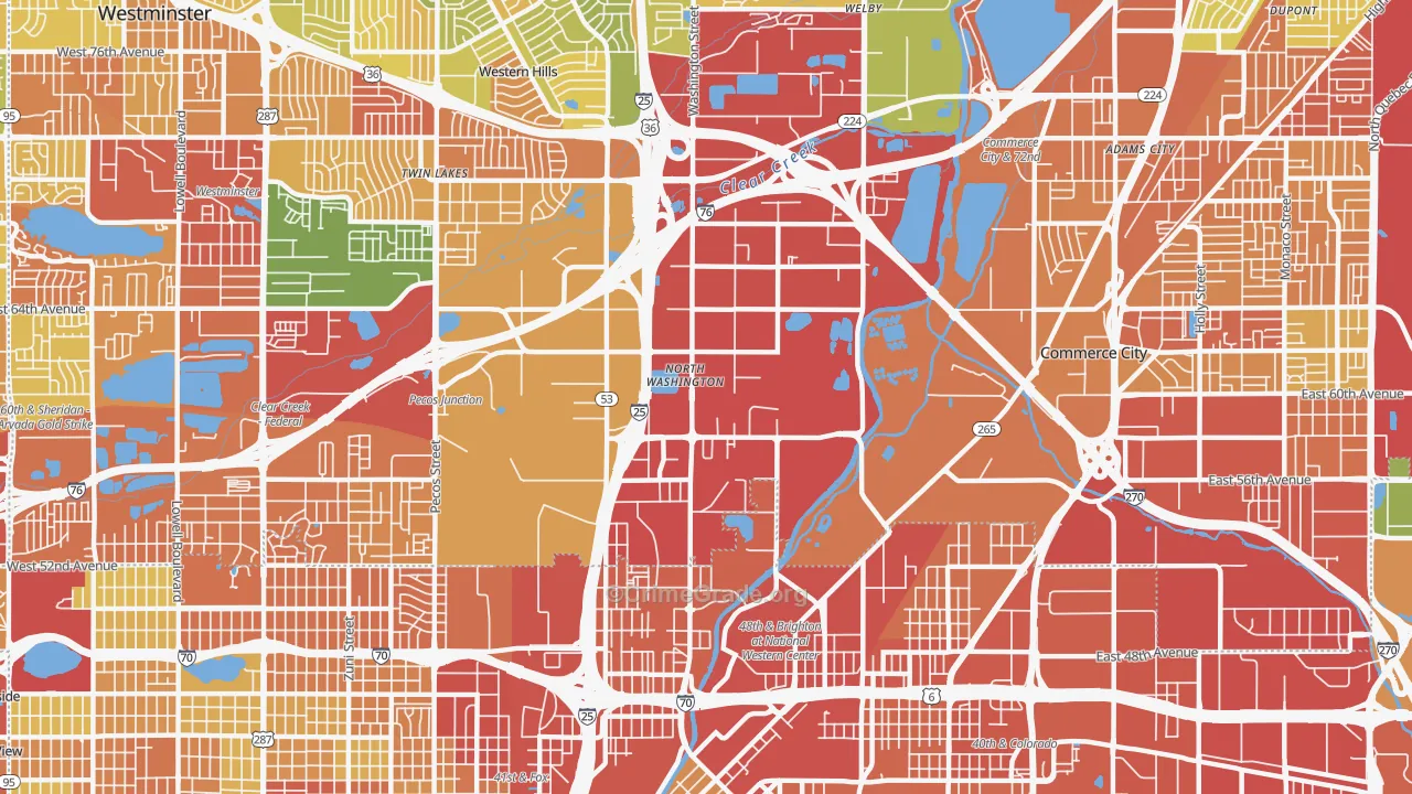 North Washington, CO Map of Assault Rates