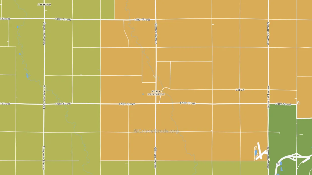 North Washington, IA Map of Assault Rates