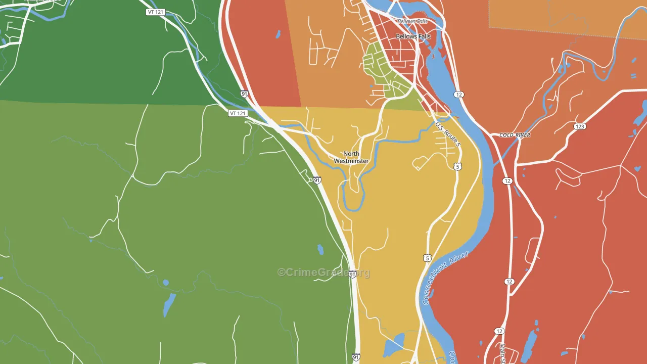 North Westminster, VT Map of Assault Rates