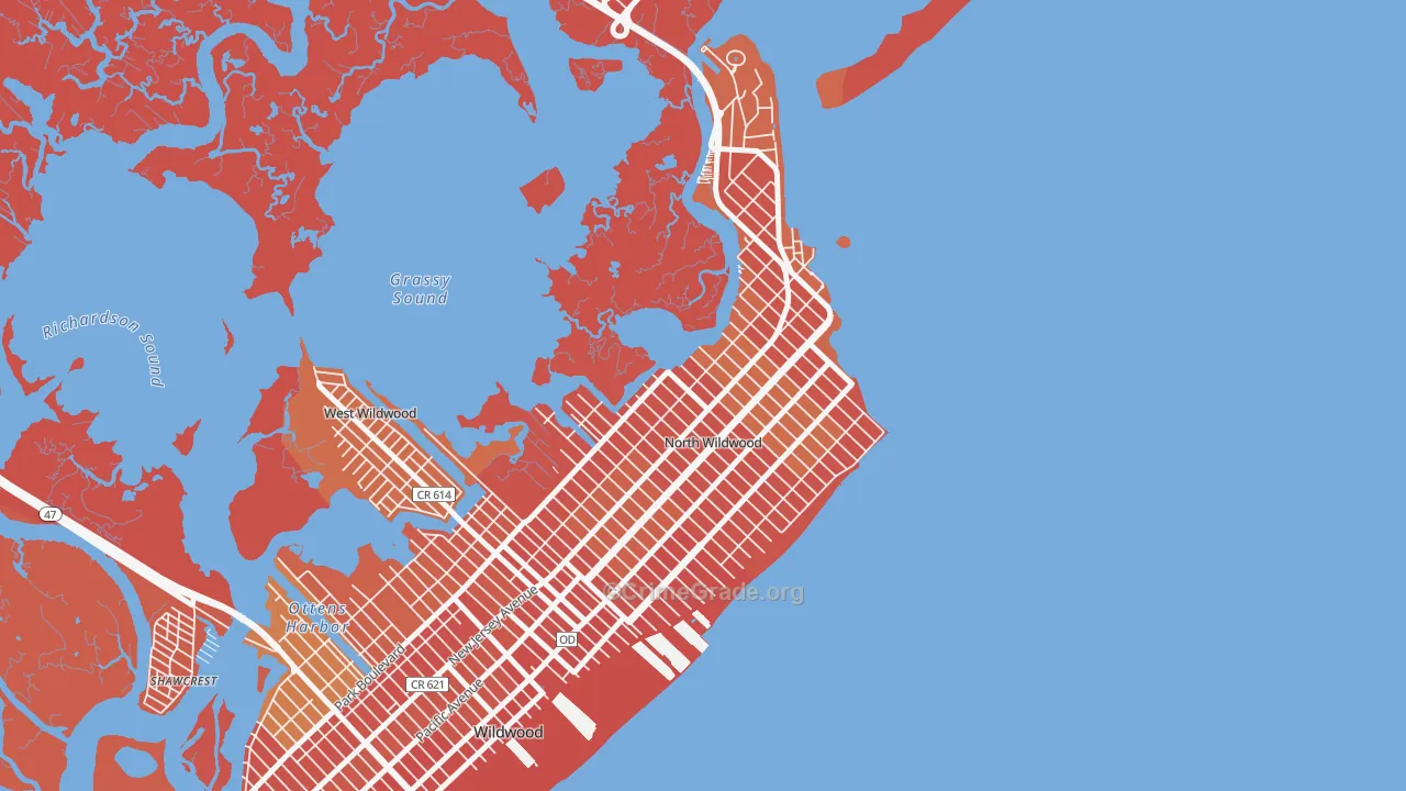 North Wildwood, NJ Map of Assault Rates