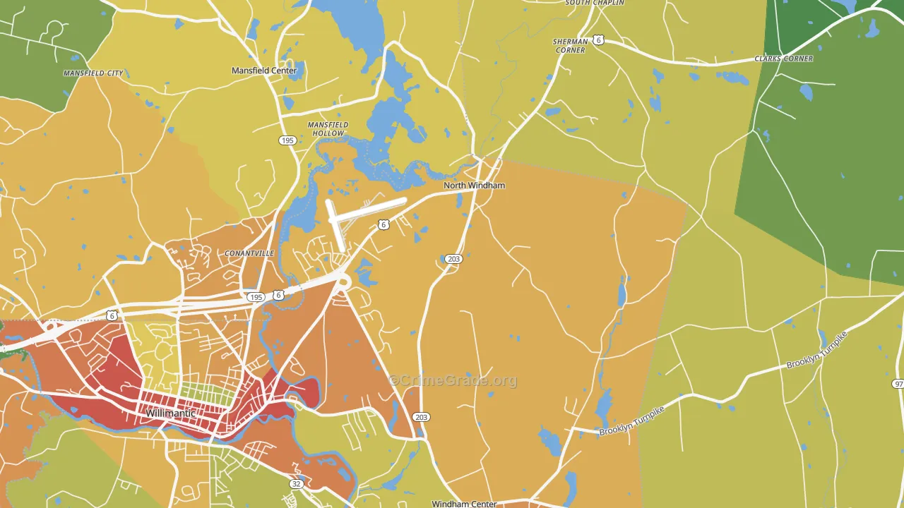 North Windham, CT Map of Assault Rates