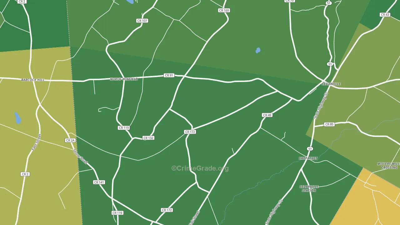 North Winfield, NY Map of Assault Rates