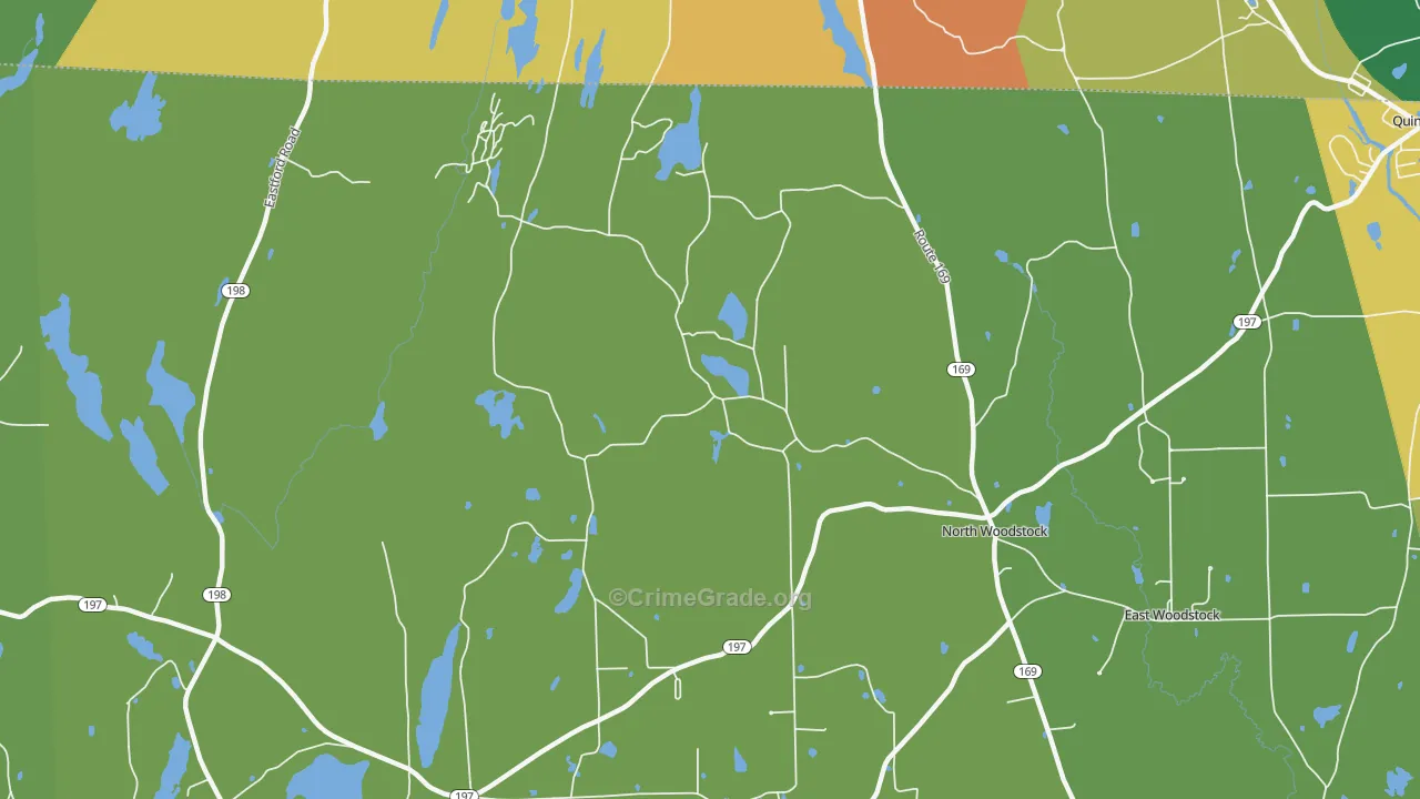 North Woodstock, CT Map of Assault Rates