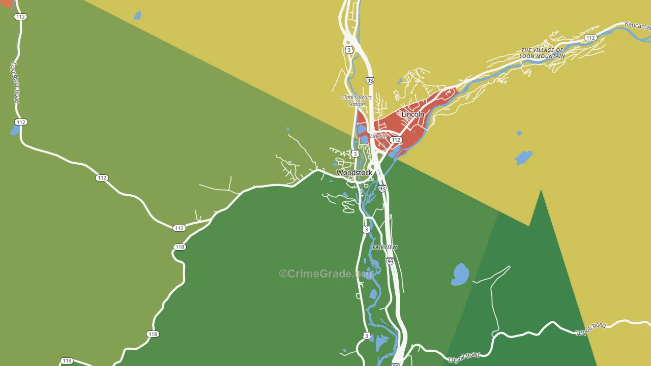 North Woodstock, NH Map of Assault Rates