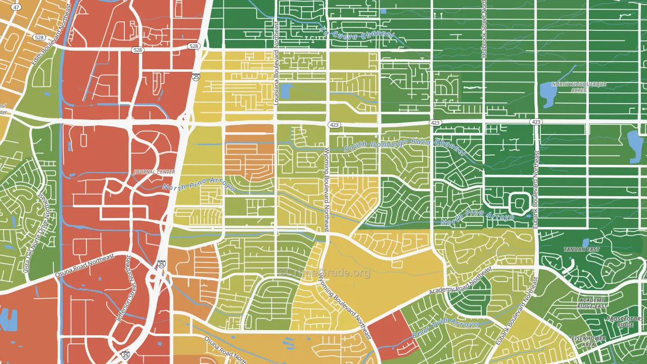 North Wyoming, Albuquerque, NM Map of Assault Rates