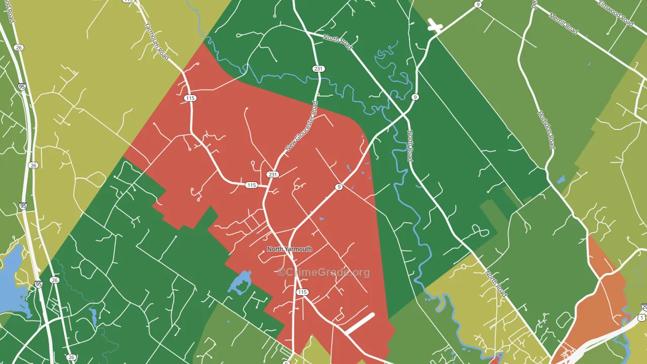 North Yarmouth, ME Map of Assault Rates