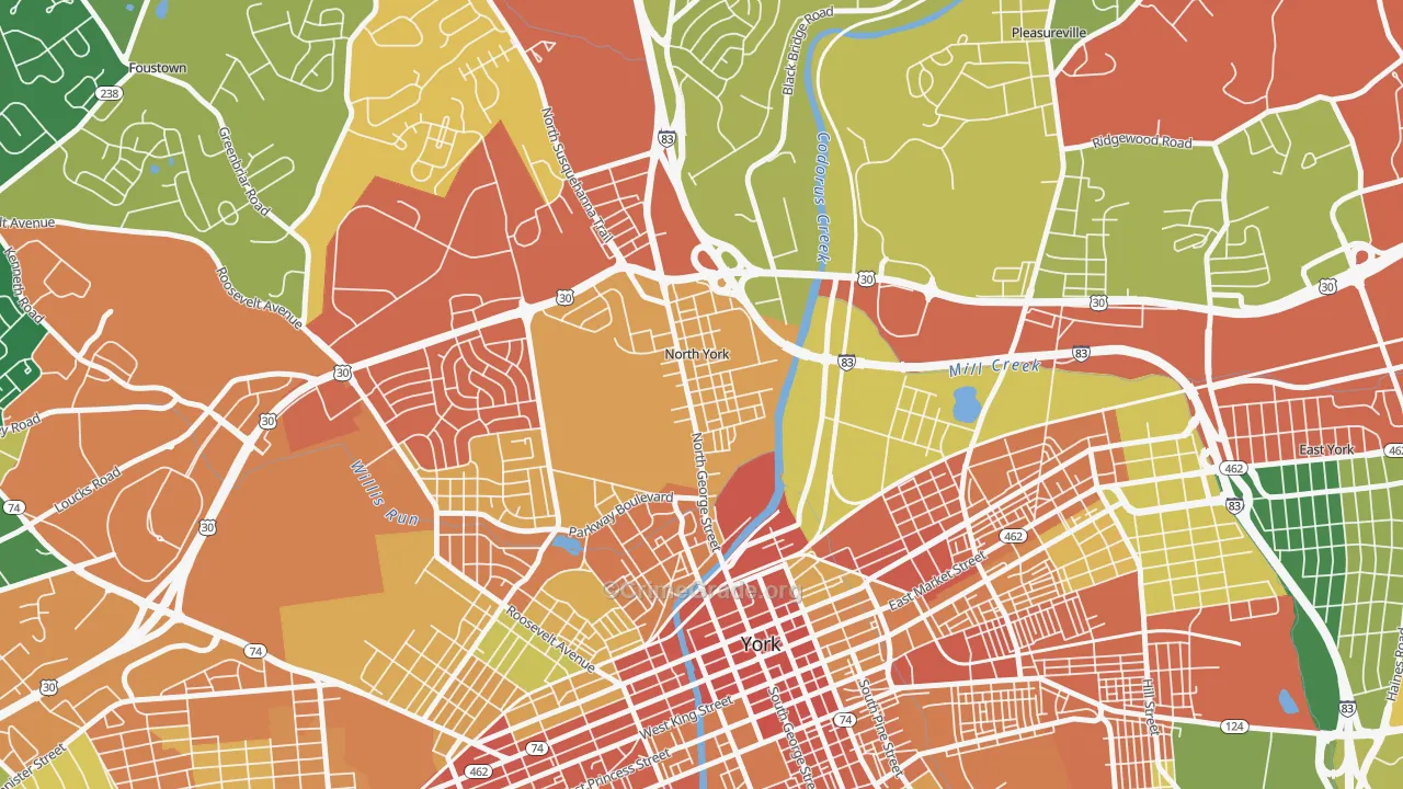 North York, PA Map of Assault Rates