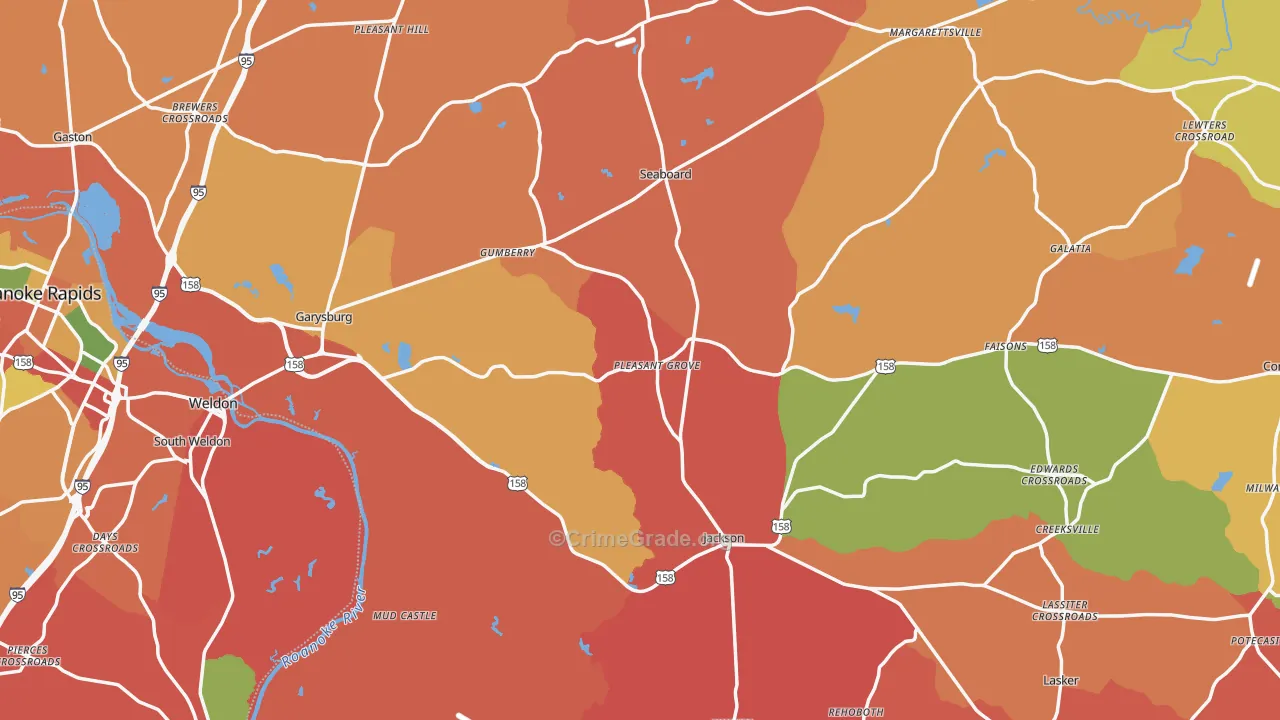 Northampton County, NC Map of Assault Rates