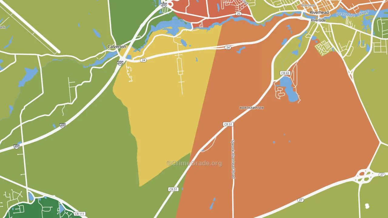 Northampton, NY Map of Assault Rates