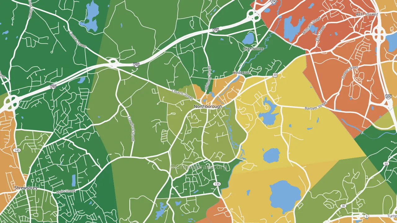Northborough, MA Map of Assault Rates