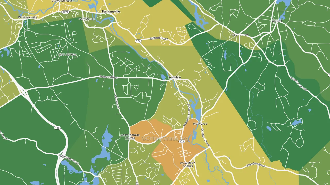 Northbridge, MA Map of Assault Rates