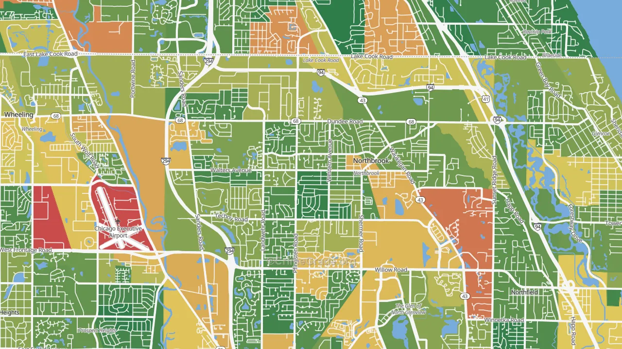 Northbrook, IL Map of Assault Rates