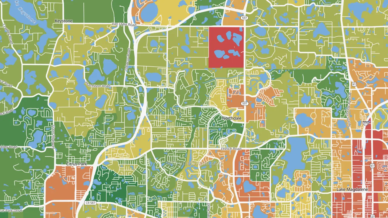 Northdale, FL Map of Assault Rates