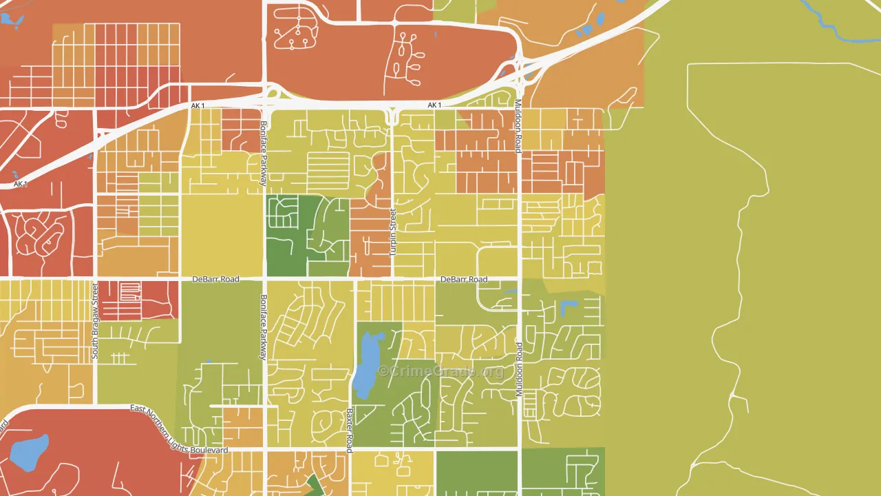Northeast, Anchorage, AK Map of Assault Rates