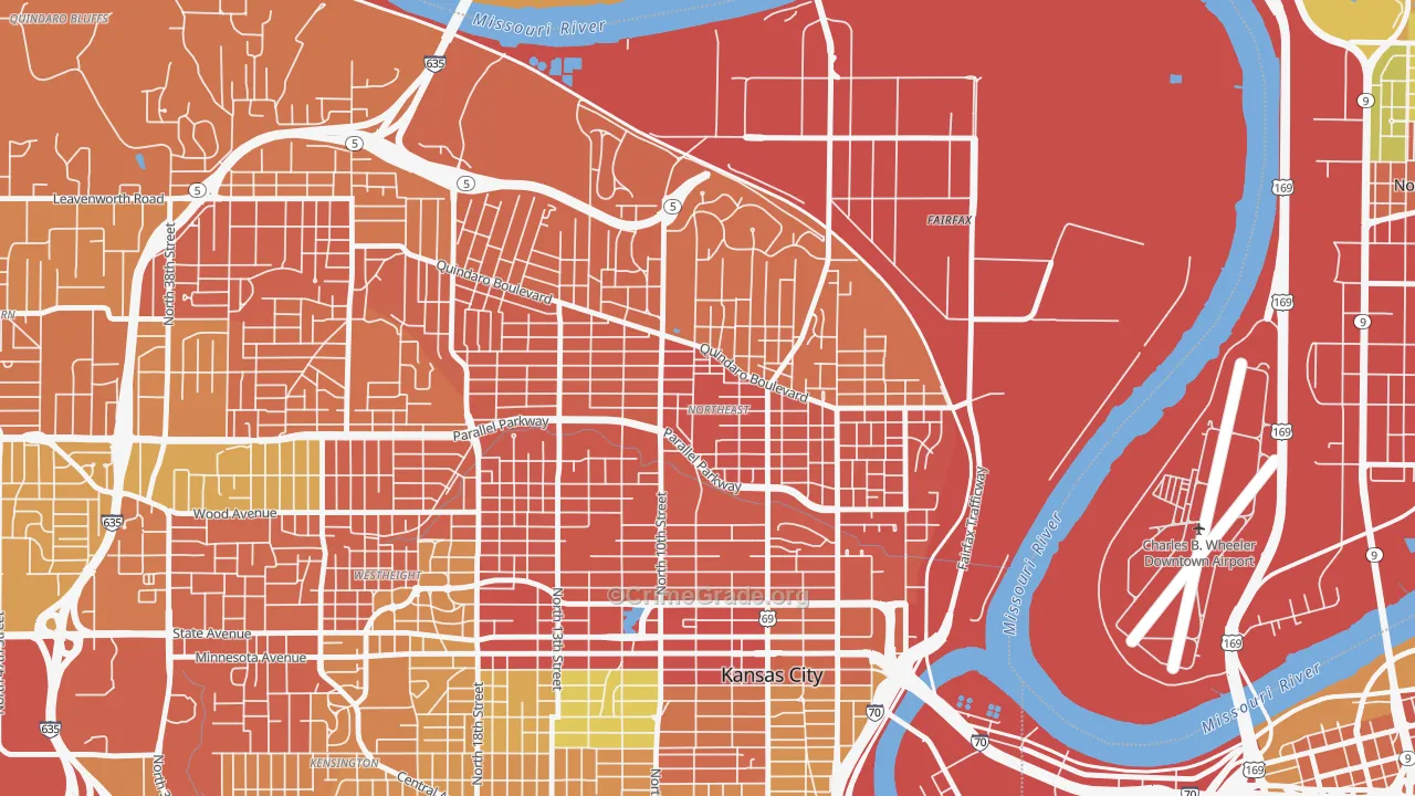Northeast, Kansas City, KS Map of Assault Rates