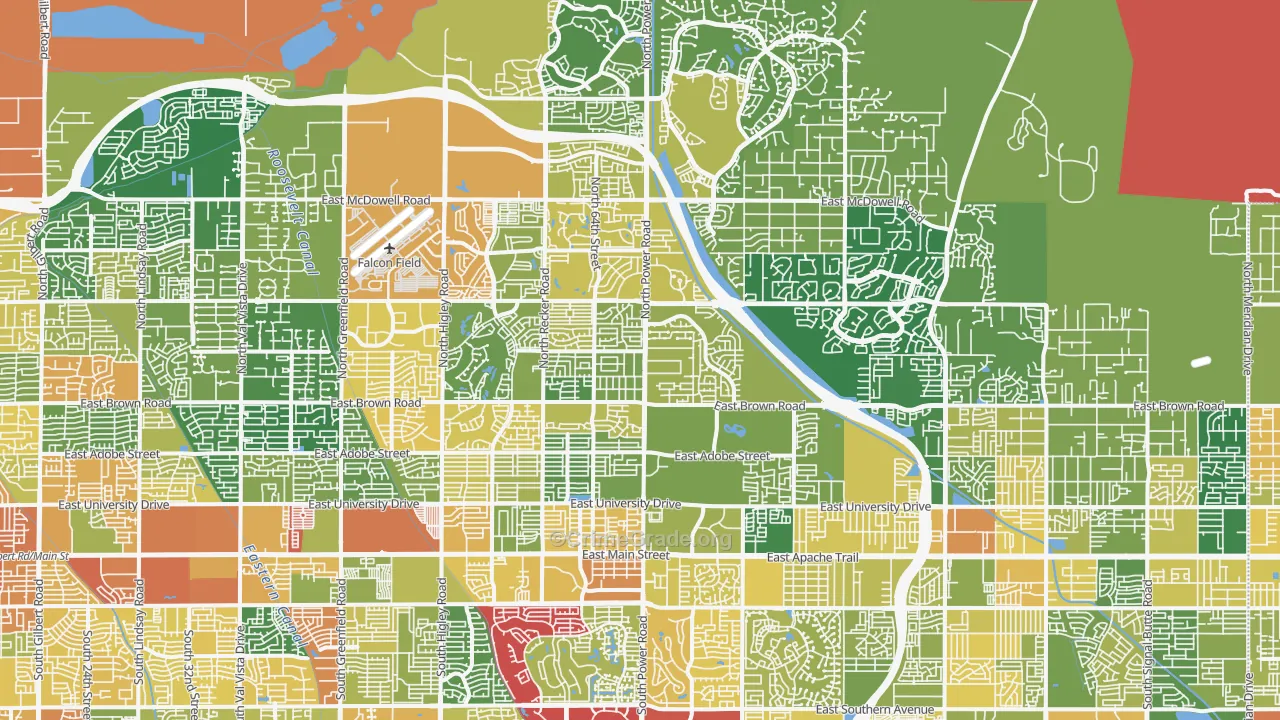 Northeast, Mesa, AZ Map of Assault Rates