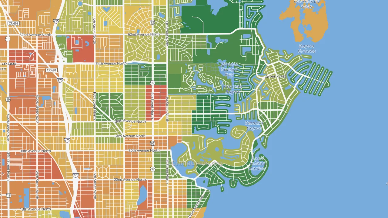 Northeast Park, St. Petersburg, FL Map of Assault Rates