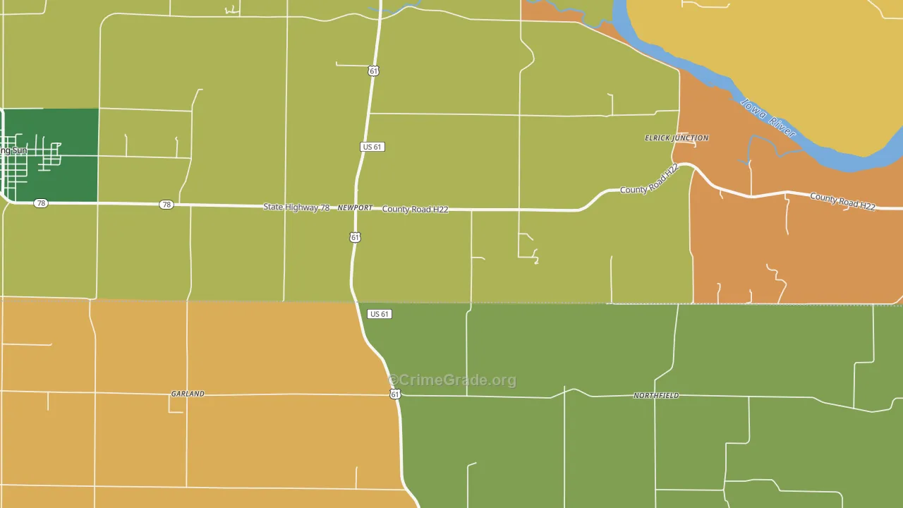 Northfield, IA Map of Assault Rates