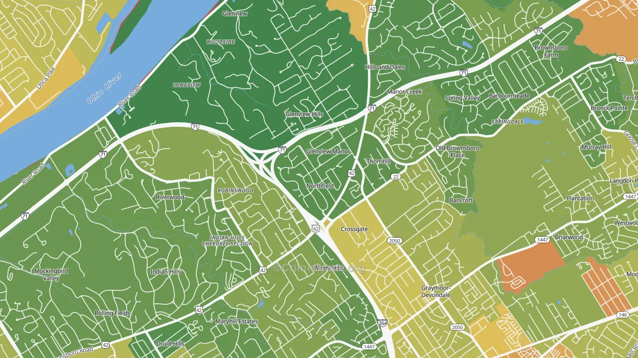 Northfield, KY Map of Assault Rates