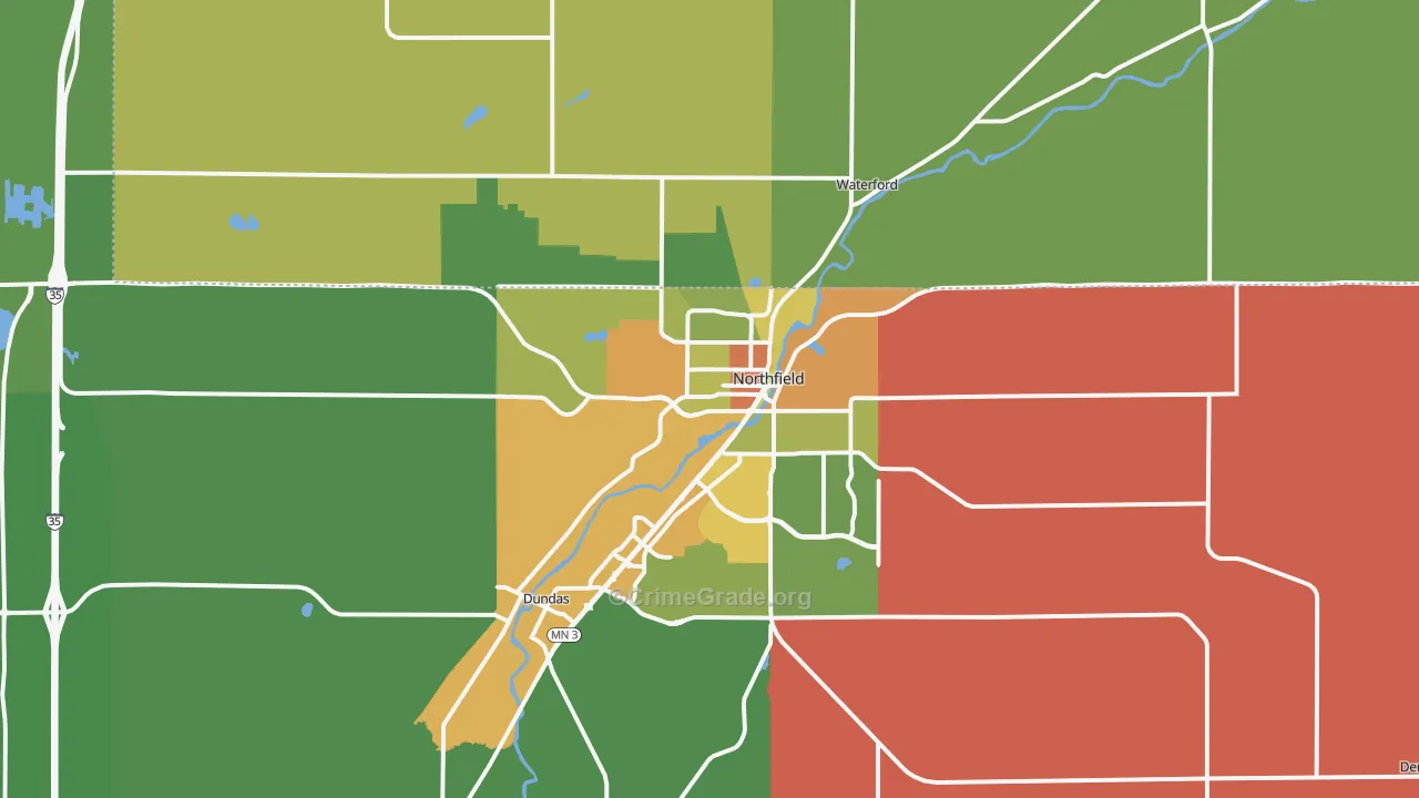 Northfield, MN Map of Assault Rates