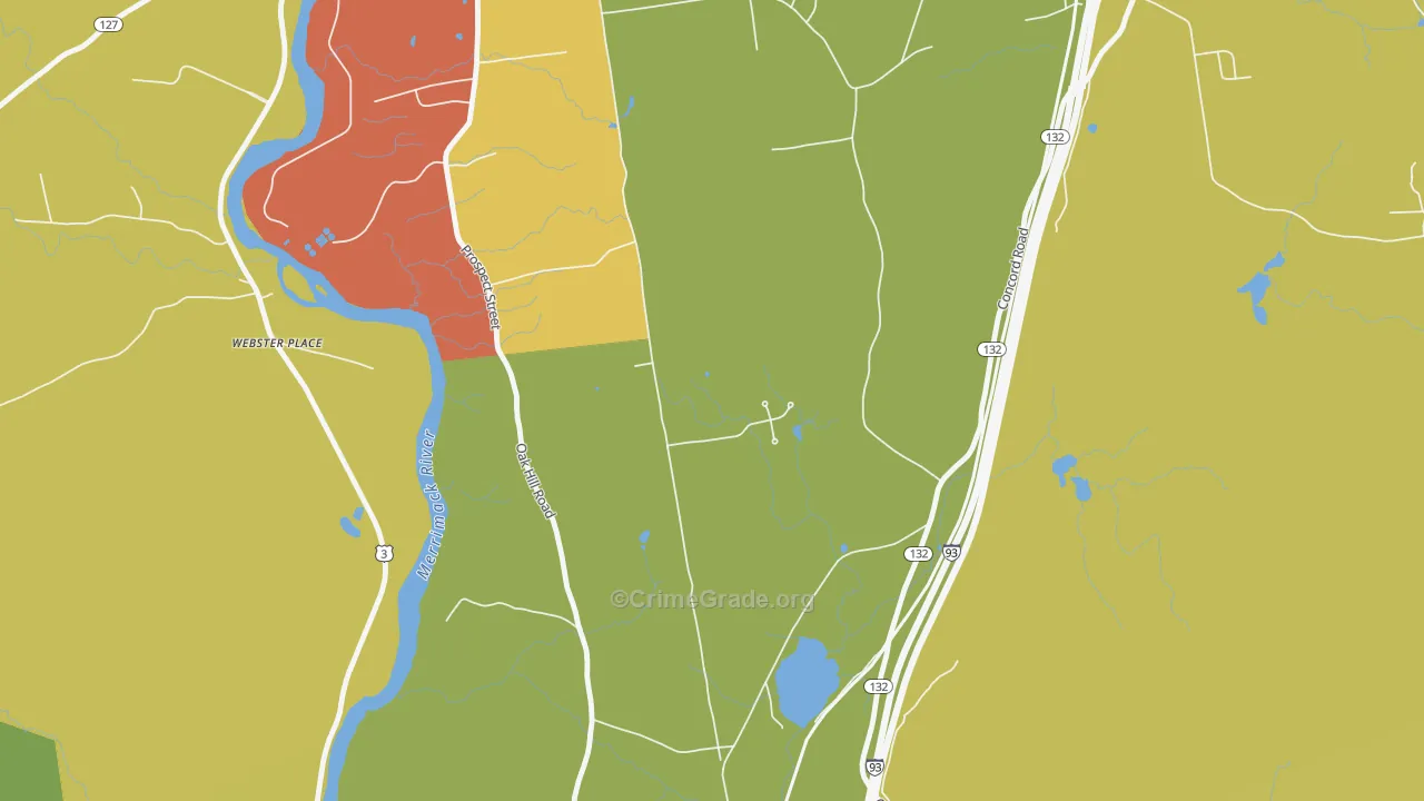 Northfield, NH Map of Assault Rates