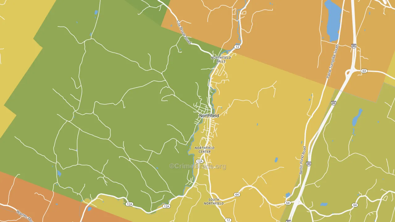 Northfield, VT Map of Assault Rates