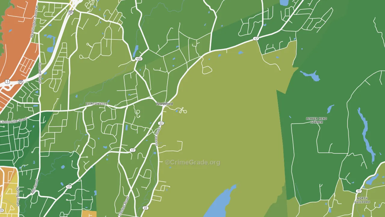 Northford, CT Map of Assault Rates