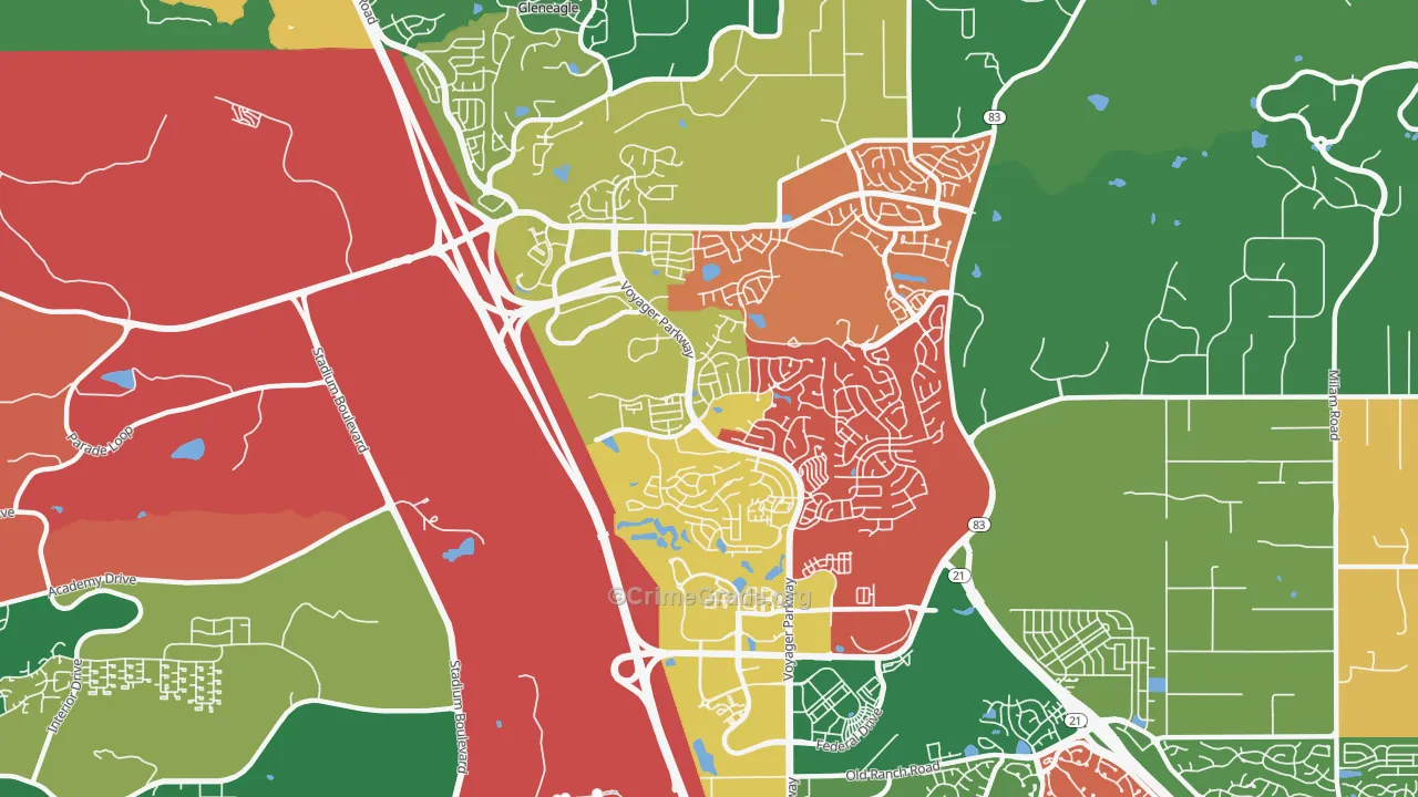 Northgate, Colorado Springs, CO Map of Assault Rates